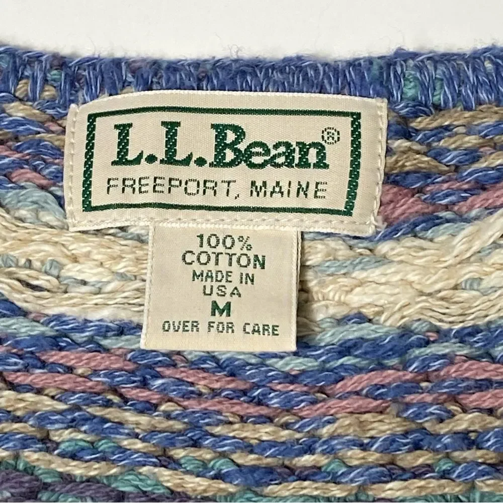 Vintage 90's L.L Bean Jacquard Fair Isle Knit Sweater Vest Women's Size Medium